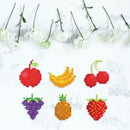 Fruit Stickers DIY Diamond Painting Round Drill Paste Cup Child Puzzle Gift