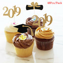 48x Props Party Supplies 2019 Graduation Cake Decor Food Sticks Cupcake Topp OZ