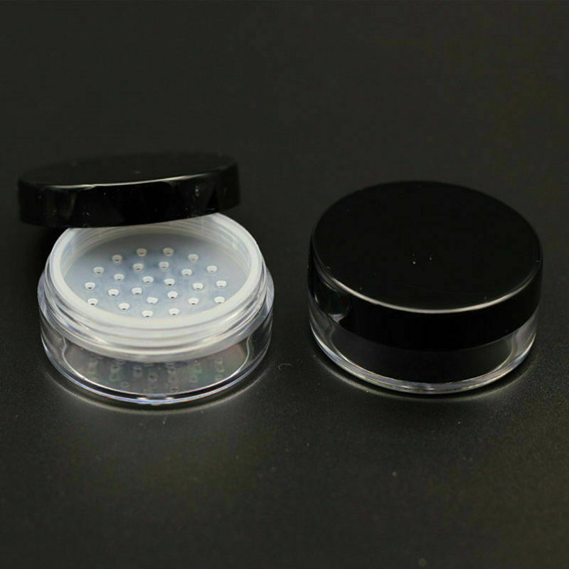 1pc 50g Plastic Loose Powder Jar Powder Puff Boxes Container Cosmetic AU Em S8Y5