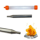 Outdoor Camping Picnic Retractable Stainless Steel Blow Fire Tube Survival Tools