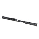 Stainless Steel Bracelet Watch Band Strap Curved End Solid Links Black 20mm