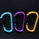 10Pcs D-ring Aluminum Alloy Carabiner Buckle Hook Clip Keychain Screw Lock