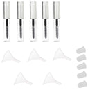 5 Bottles Mascara Container Tubes Vials Refillable & Funnels Portable 4ml