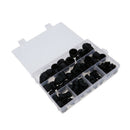 145Pcs/Set Bolt Nut Cap Inner Threaded Hex Shaped Black Protection Cover