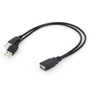 New USB 2.0 1 Female To 2 Male Y-Splitter Data Sync Charging Extension CableOZ