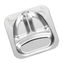 Stainless Steel Lunch Container Serving Dish Tray Snack Plate Kids 3 Cell