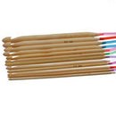 1 Set /12 Pc Natural Bamboo Flexible Afghan Tunisian Carpet Crochet Hooks N U1L7