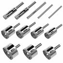 12 Pcs Diamond Drill Bits - Glass and Tile Hollow Core Drill Bits Extractor J5I5