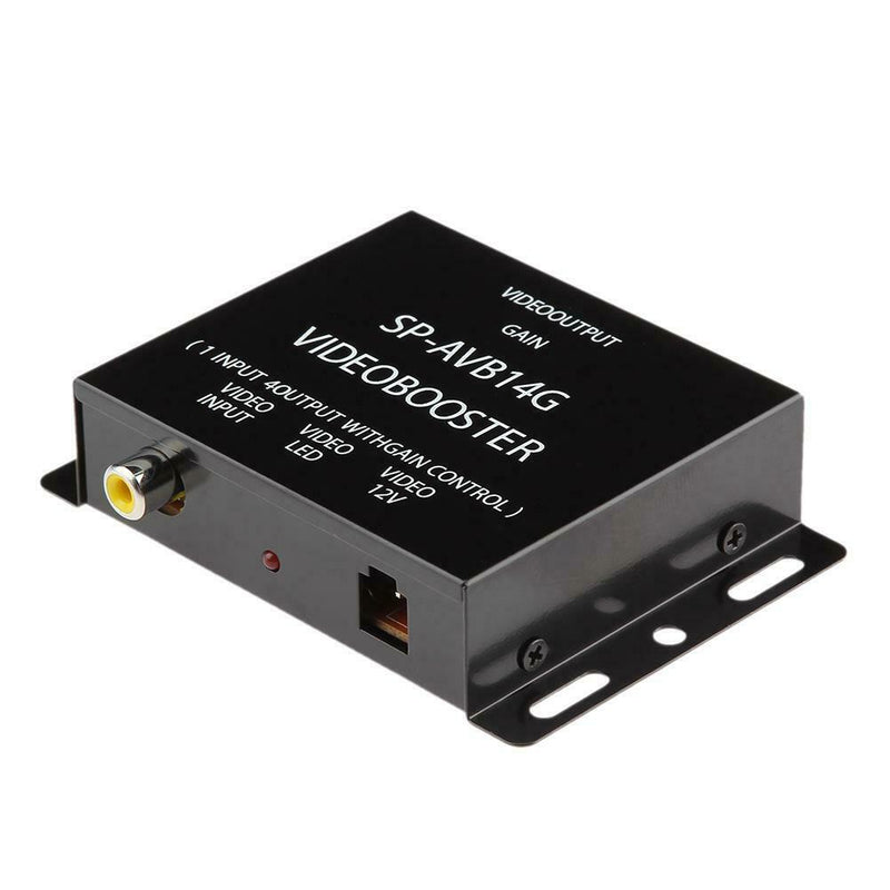 12V 1 Input to 4 Output RCA Car DVD Video Booster Amplifier Splitter Box A
