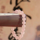 Natural-Madagascar Deep Rose Quartz Crystal Round Beads Bracelet Craft 8mm