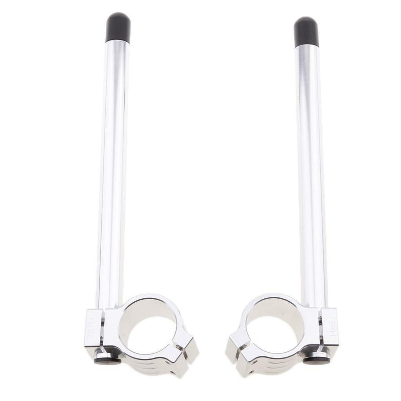 45mm CNC Aluminium Alloy Motorcycle Clip-On Handle Bar Handlebars - Chrome