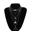 Fashion Bohemia Multilayer Shell Mermaid Tail Coconut Tree Pendant Alloy Lo
