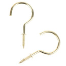 2Pcs 1/2 Inches Brass Plated Cup Hooks Shouldered Screw Hanging Hat Peg HanSEAU
