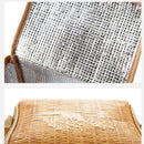 Portable Imitation Rattan Lunch Bags Insulated Thermal Cooler Lunch Box Tot Q3M7
