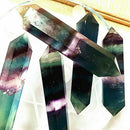 Colorful 100% Natural Fluorite Quartz Crystal Wand Point Healing Stone 50G Gift