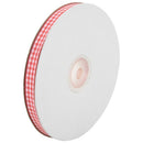45m Full Reel Cut Lengths Gingham Ribbon Sewing Crafts, 10mm Wide Red