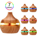 Aroma Oil Diffuser Ultrasonic Wood Grain Air Humidifier (Light wood grain)