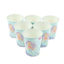 6pcs Mermaid Paper Cups Disposable Tableware For Kids Birthday Wedding M&E