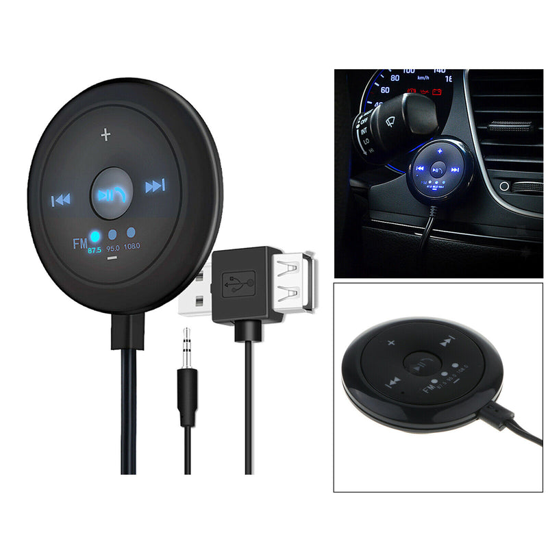 2 in 1 Car Bluetooth 5.0 Player 500mAh FM AUX Transmitter 5V Input for Tablet