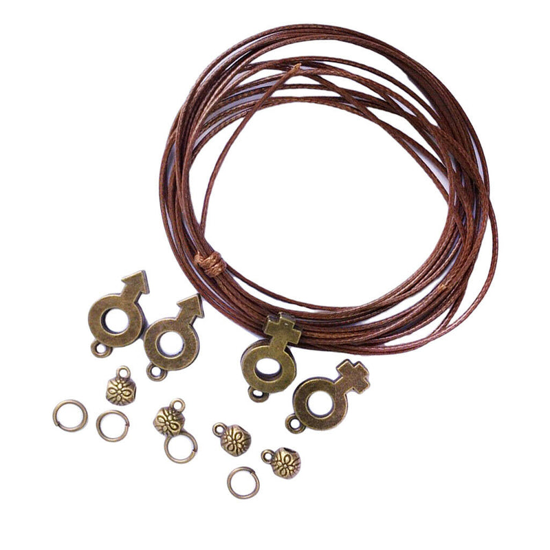 1 Set Jewelry Pendant Beads Cord Charms for DIY 4pcs Couple Lover Bracelet