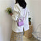 Women Mini Alligator PU Shoulder Bag Acrylic Chain Crossbody Totes (Purple)