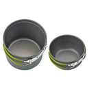 DS-101 Portable Outdoor Camping Cookware Set Green Handle Tableware Pot