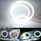White COB Angel Eyes Halo Car LED Light Ring Halo Headlight DRL Lamp 70MM~