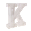 White Large Plastic Marquee Freestanding Alphabet LED Light UP Letters K