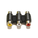 3RCA Female to Female Mini Audio Video AV Coupler Extension Adapter Connector ES