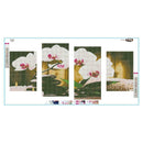 4pcs 5D DIY Full Drill Diamond Painting Moth Orchid Cross Stitch Embroidery