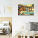 5D DIY Full Drill Diamond Painting Beach House Cross Stitch Embroidery Gift