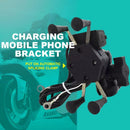 Motorcycle X Type Mobile Phone Metal Holder with 2A USB Charger Rearview Mirror