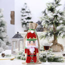 Linen Wine Bottle Covers Dust Bag Santa Claus New Year Decorations (Red)