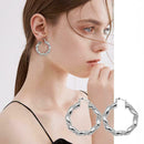 Fashion Rhinestone Large Circle Earrings Twisted Rope Earrings Hoop Jewelry F8J2