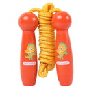 Kids Jump Ropes Wood Handle Sports Fitness Cartoon Skipping Rope (Orange) A