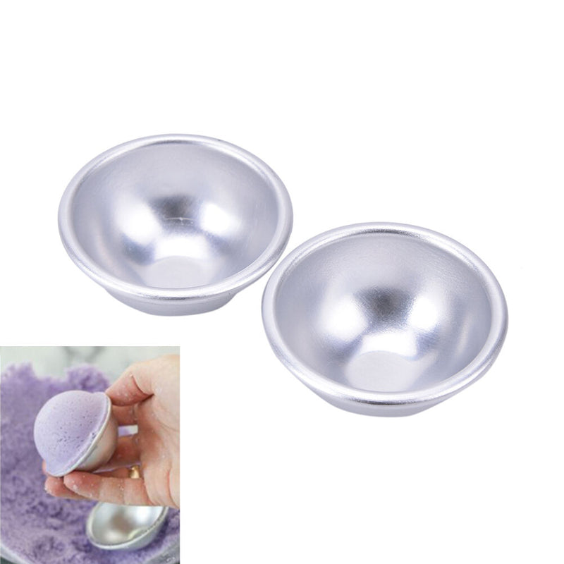 1set/2pcs aluminum bath bomb molds bath fizzy sphere round ball molds 4.5*2cm Gw