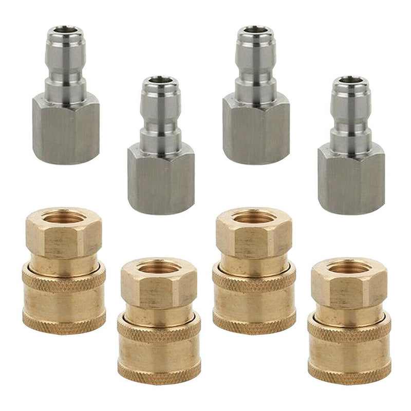 8X Pressure Washer Quick Connector Easy Connect Fitting 1/4" G Female /Male