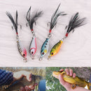 4X  Hard Metal Fishing Lures Crank Bait Small Minnow Lure Bass Tackle Hooks  JR