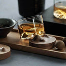 Irish Whiskey Wine Cup Small Mountain with Wooden Base Unique Gift Glass Cu N4T6
