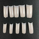 100X Nude pink Half Nail Tips South French Salon Acrylic Nail Art False Nai S2V7