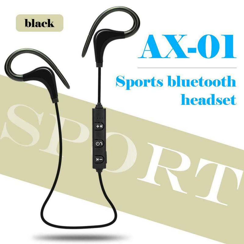 AX-01 Wireless Bluetooth Headset Sport Stereo Headphone Earphone (Black) A