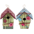 Set Of 2 Pastoral Style Courtyard Gardening Bird Nest Wooden Bird House Dec