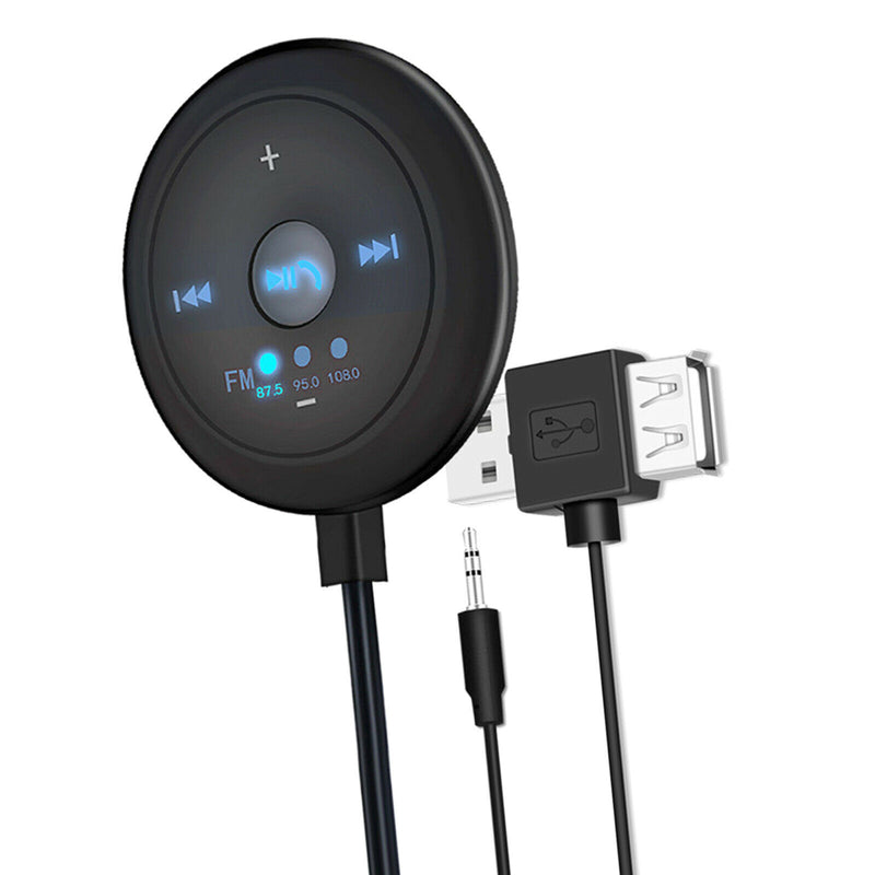 2 in 1 Car Bluetooth 5.0 Player 500mAh FM AUX Transmitter 5V Input for Tablet