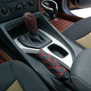 2pcs Car Leather Hand Brake Shift Knob Cover Gear Case Car Interior Decor