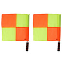 2pcs Football Soccer Training Linesman Official Checkered Flags with Storage
