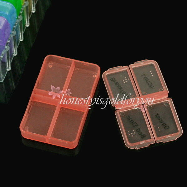 7 Day Pill Medicine Box Tablet Dispenser Organiser Weekly Storage Case Containe