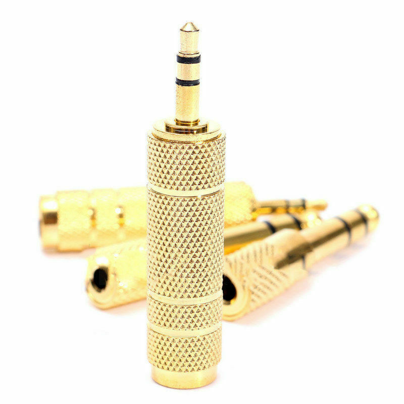 2x 6.35mm 1/4 inch Male plug to 3.5mm 1/8 inch Female Jack Stereo Headphone J6V9