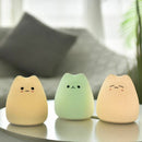 Mini Cute Cartoon Cat Shaped Pat Light Lamp Soft Silicone Nightlight For Ki