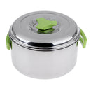 Folding Handle Stainless Steel Cooking Camping Pot For 1-2 Person