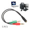 SN9F 5 x Stereo 3.5mm Jack 1 Female to 2 Male Headphone Mic Audio Splitter Cable